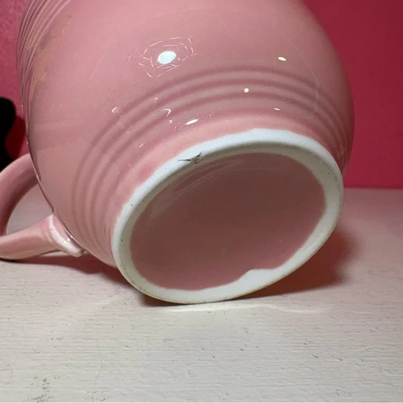 Retro Fiestaware Homer Laughlin Vintage Rose Pink Ceramic Cup and Saucer Set Fun - Picture 8 of 8